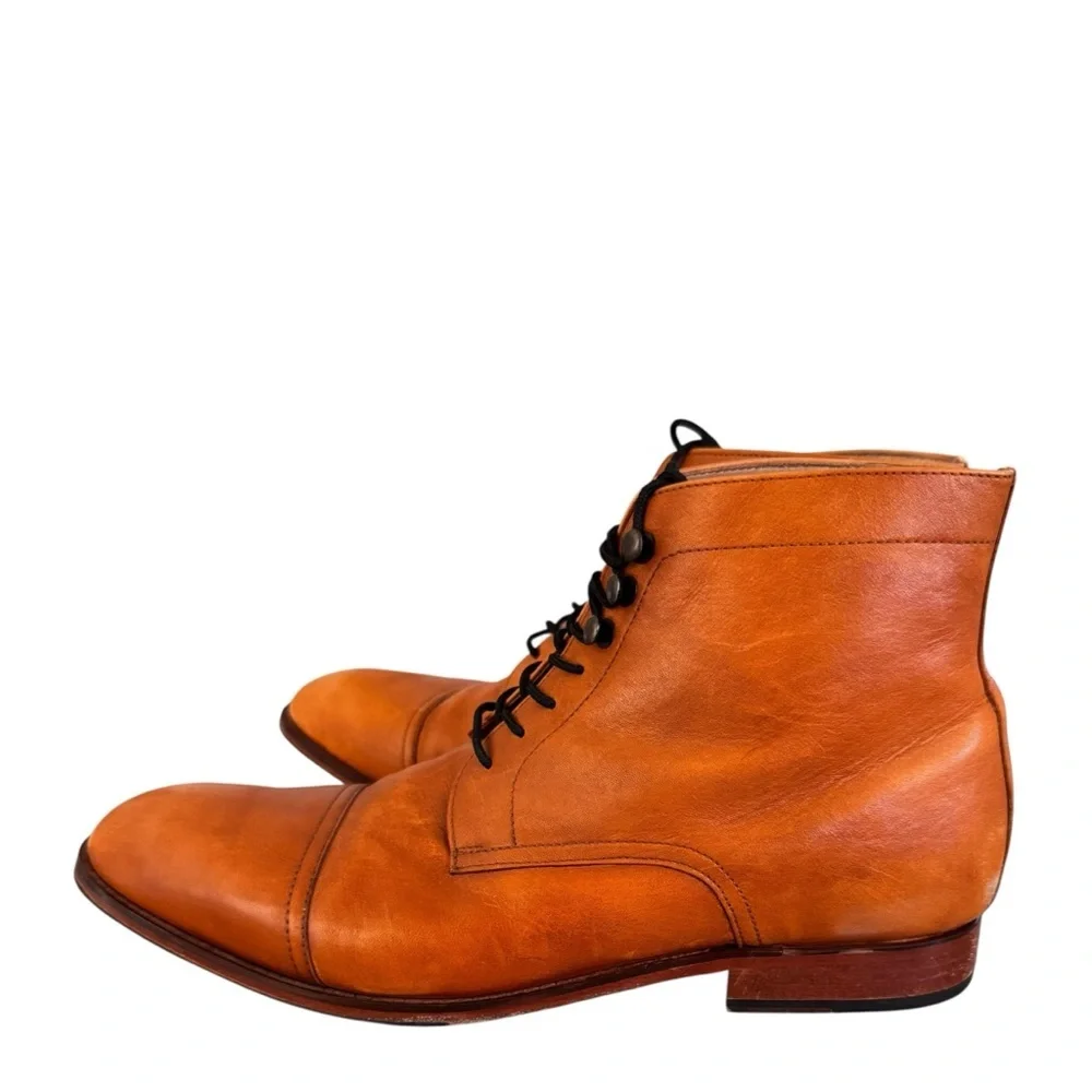 3DM Lifestyle Men's Toecap Derby‎ Boots Tan Leather Lace-Up Boots size 13